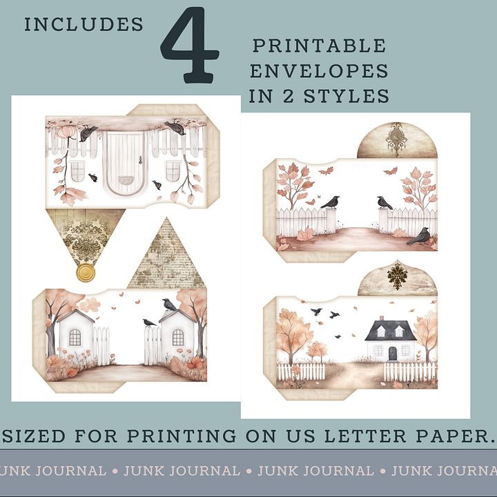 Autumn Crows - Printable Envelopes V4 product image (2)