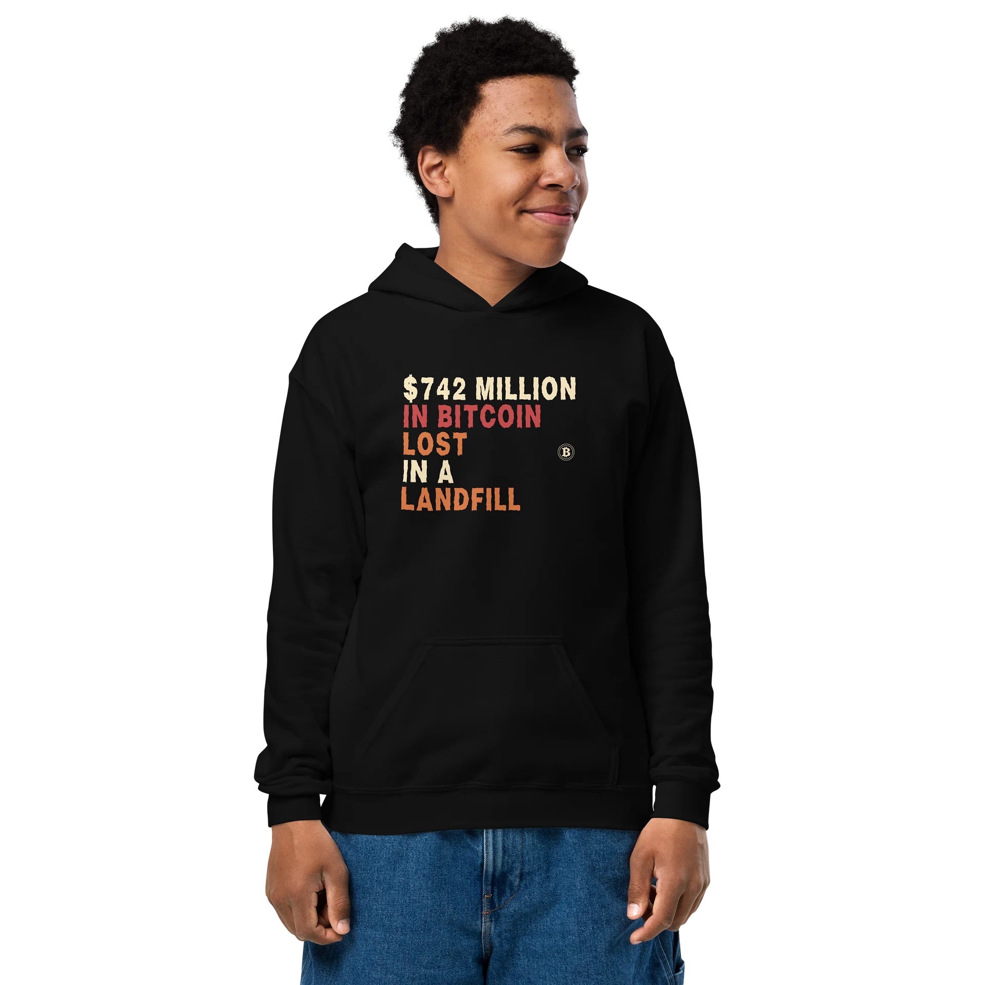 Keep your Bitcoin Code Safe Youth Hoodie product image (1)