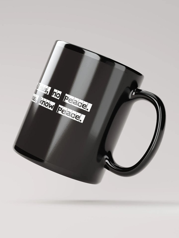 No Jesus, know peace black mug product image (4)
