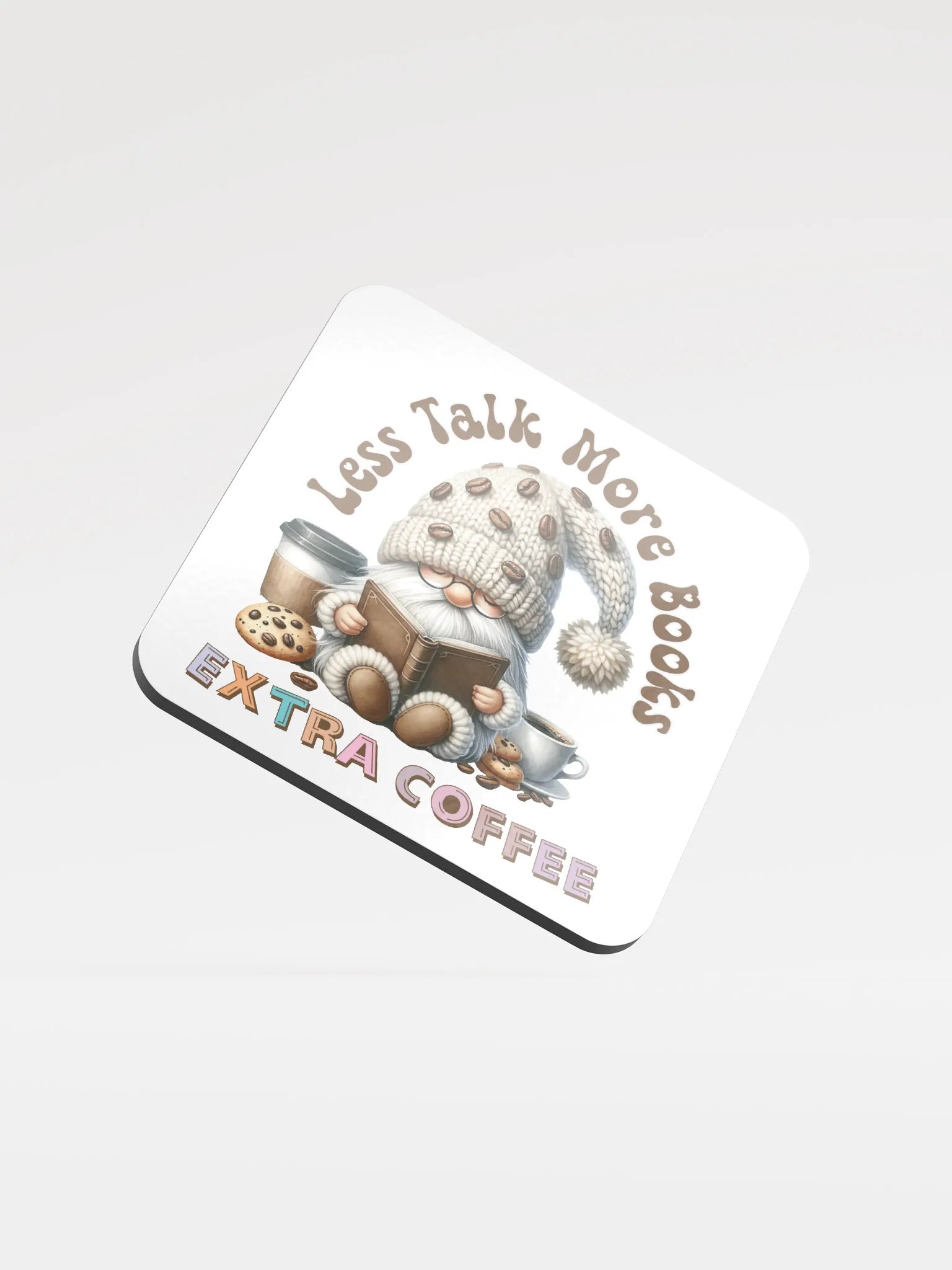 Less Talk More Books Extra Coffee Gnome Coasters product image (2)