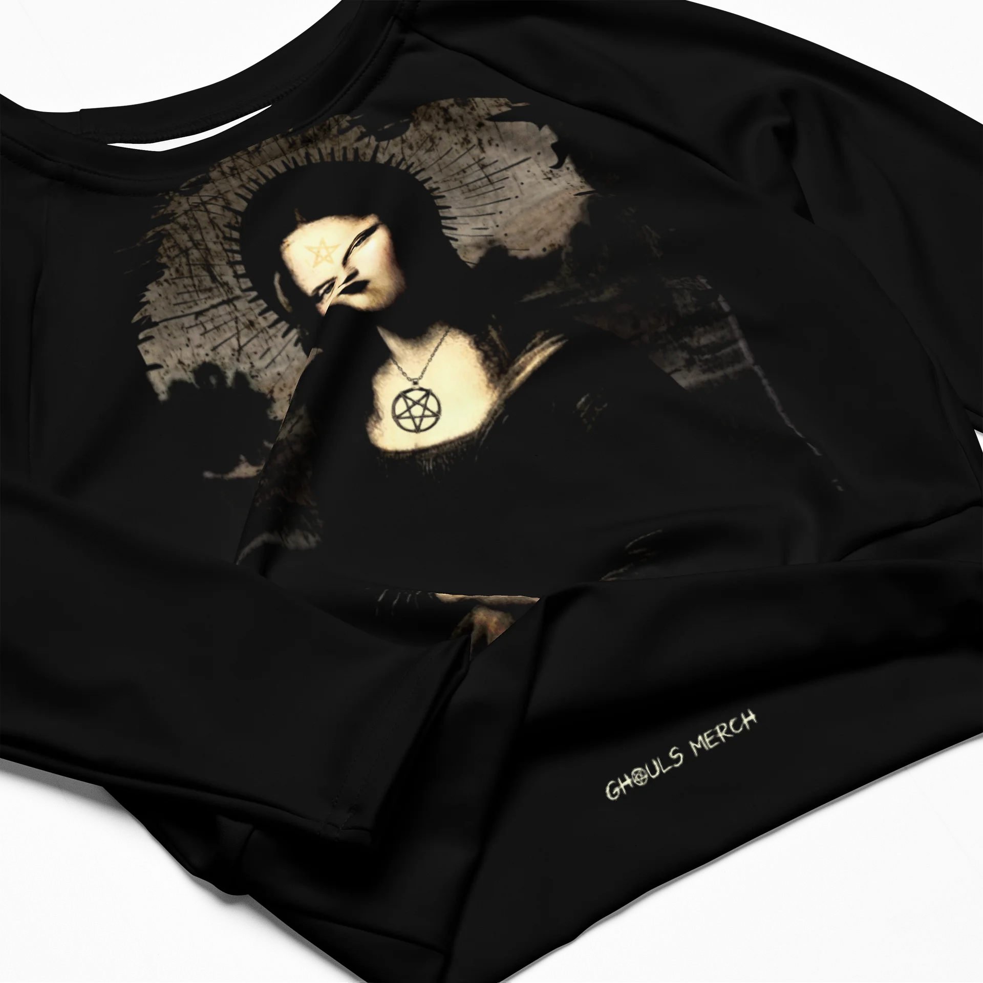 Occult Mona Lisa Long Sleeve Crop Top product image (2)
