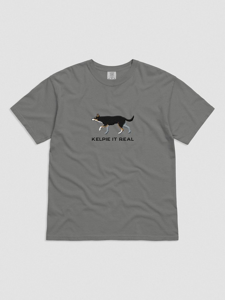 Kelpie It Real T-Shirt(Embroidered) of an Australian Kelpie(Black Tricolor) product image (6)