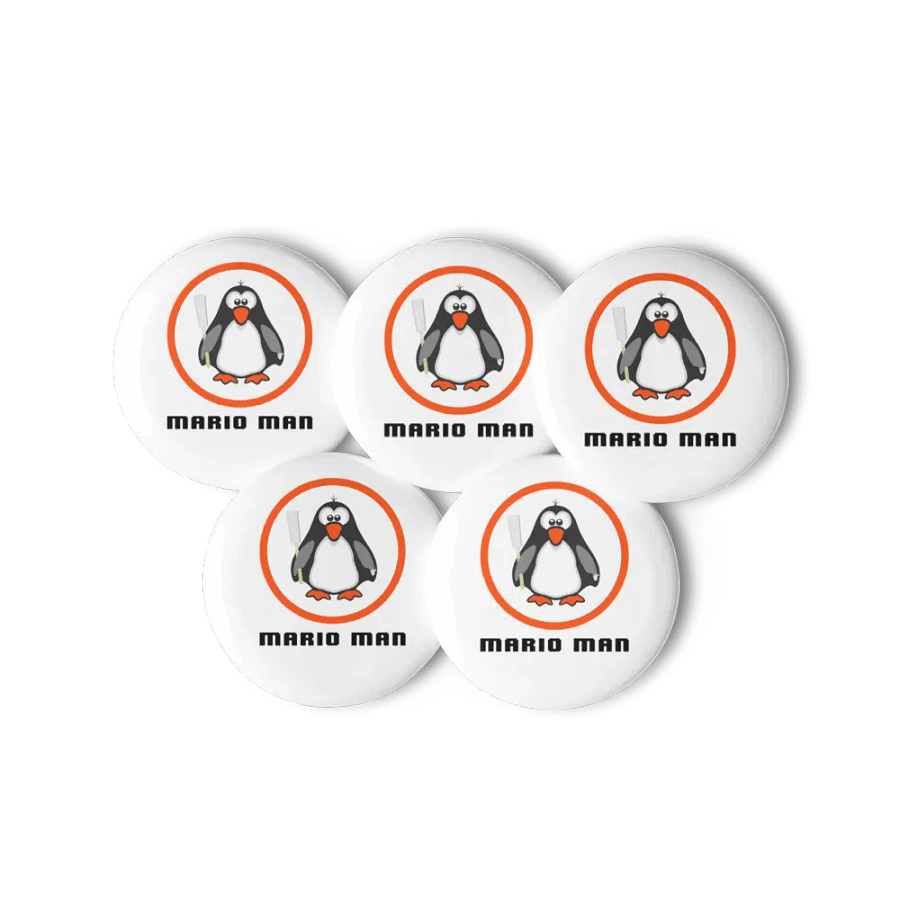 Mario Man Pin Buttons X 5 product image (2)