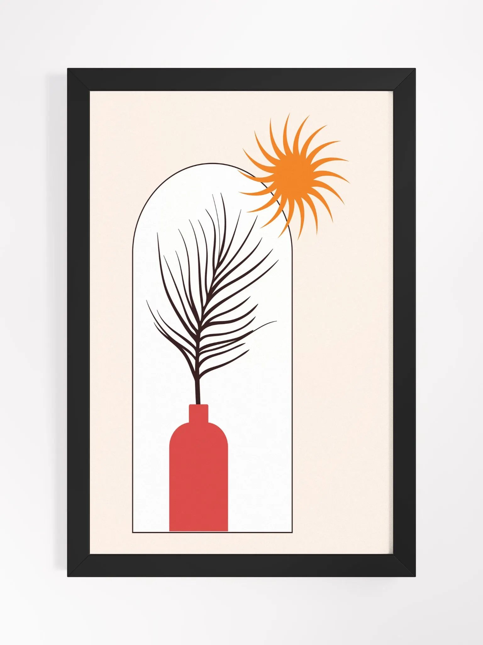Minimalist Vase and Sun Framed Poster product image (4)