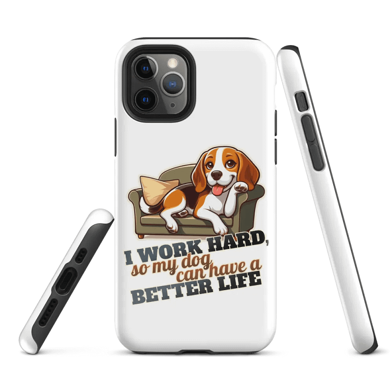 Work Hard - Beagle Sofa Tough Case for iPhone®