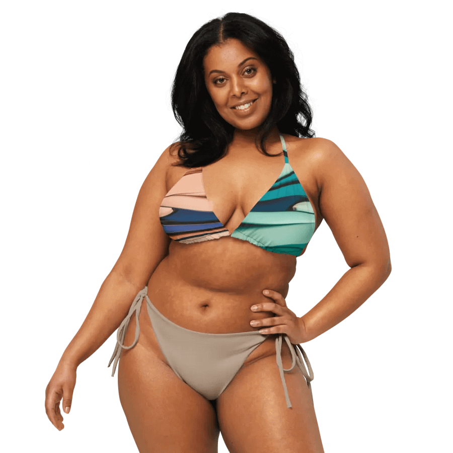 TDS Music Recycled Padded String Bikini Top in Abstract Colors (2XS-6XL) product image (8)