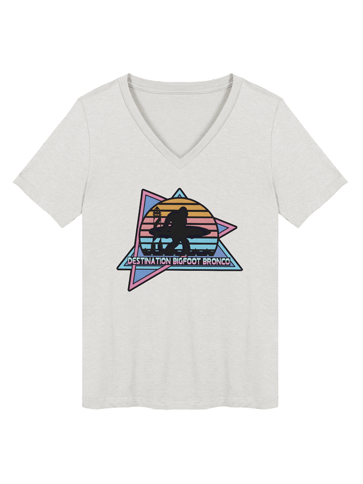 Destination Bigfoot Bronco Retro-Inspired Bella+Canvas Women's Relaxed V-Neck T-Shirt (Multiple Colors Available) product image (9)