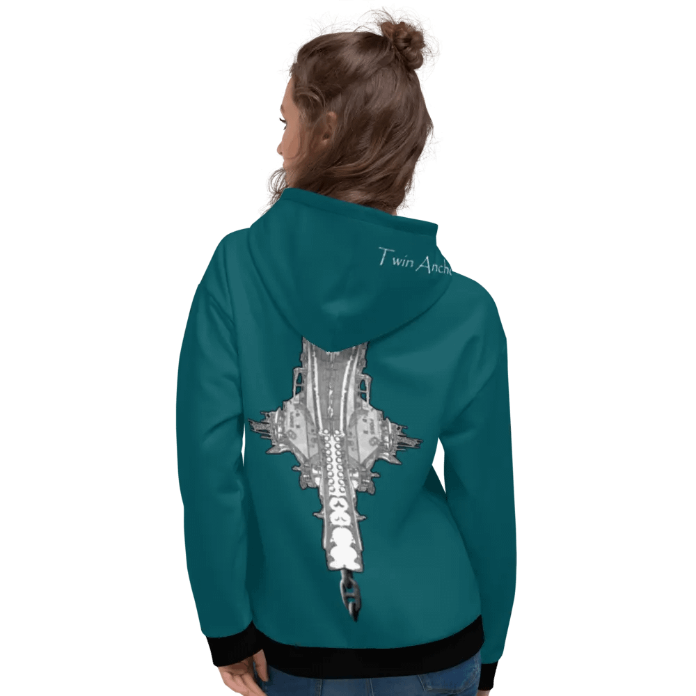 Teal Foss double tug Sketch Hoodie product image (7)