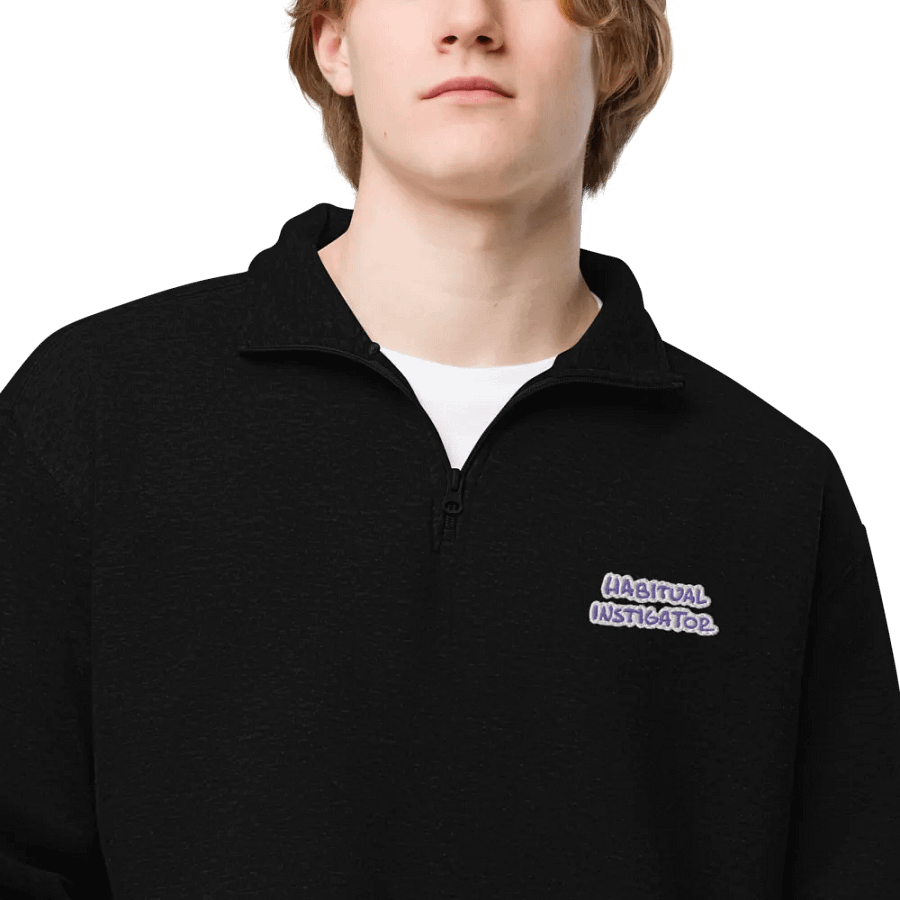 HABITUAL INSTIGATOR (purple bubble design) embroidered quarter zip product image (5)