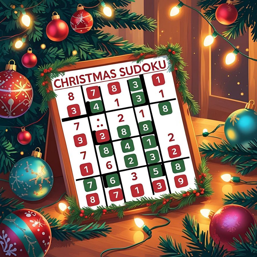 Tinsel & Logic - Intermediate Christmas Sudoku to Spark the Season product image (1)