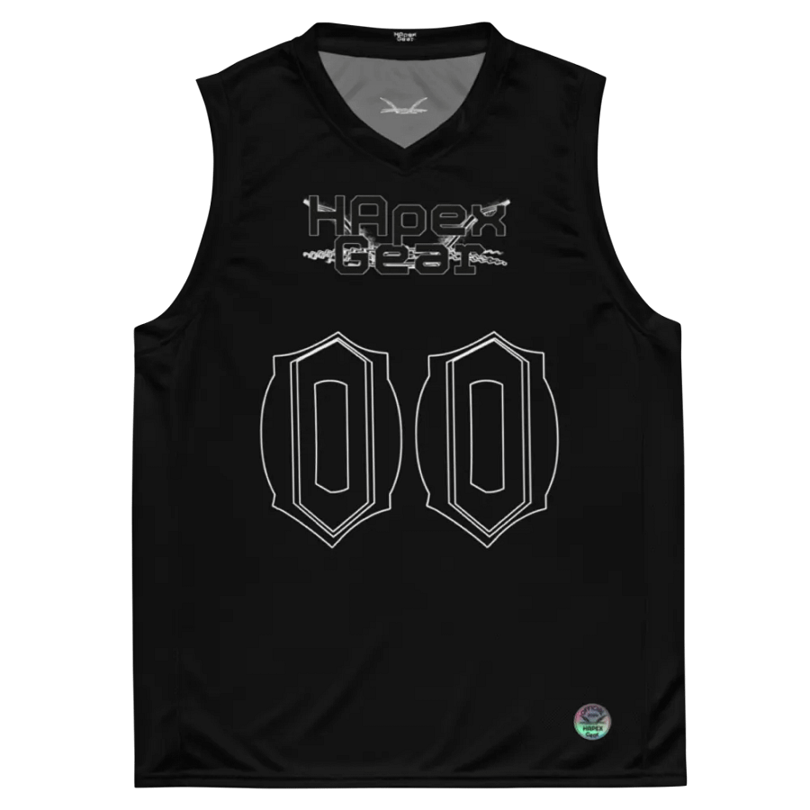Thee Dare Dieter - Black - Recycled Unisex Basketball Jersey - Black HApex Gear Black Logo product image (2)