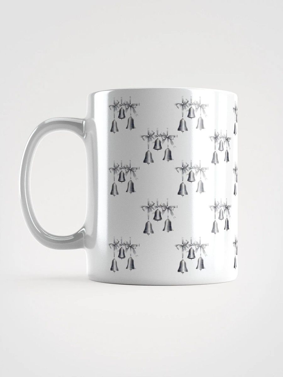 Silver Sleigh Bells Pattern Design White Mug product image (18)