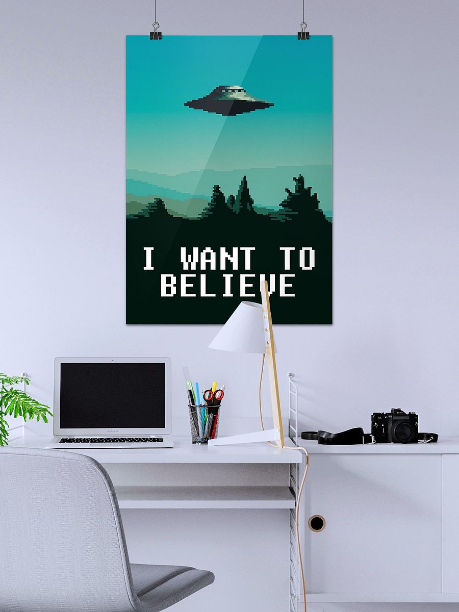 I want to believe / X-Files poster. Pixelart version (Ver.1, Season 1-3, 1993-1996) — sci-fi poster, movie poster, space art print product image (2)