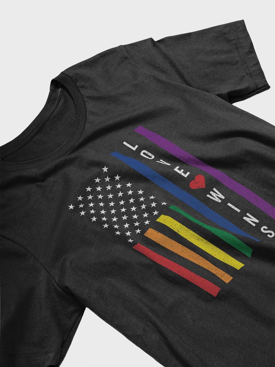 LGBTQ Gay Pride Love Wins USA American Flag T-Shirt product image (3)