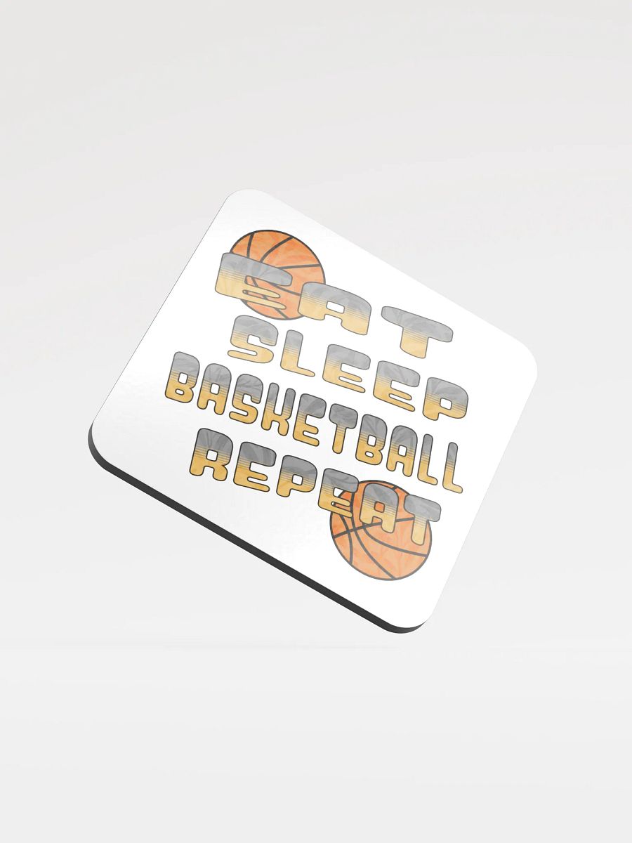 Eat sleep Basketball Repeat Hoops Hustle Cork Coaster Set product image (1)