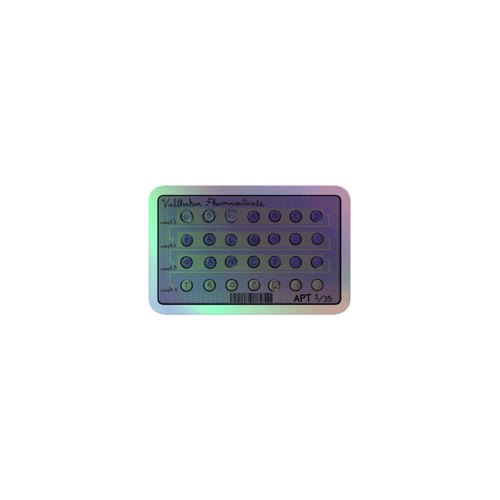 Holographic Anti-Pregnancy Trope Birth Control Sticker product image (1)