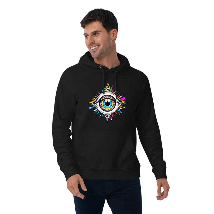 [Open Eye] - Unisex Eco Raglan Hoodie product image (7)