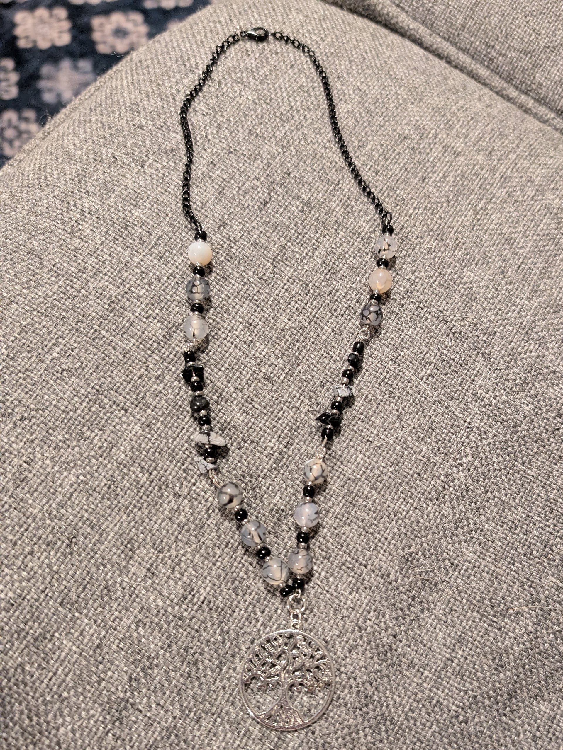 Crackle Agate & Black Obsidian Crystal Choker! product image (3)
