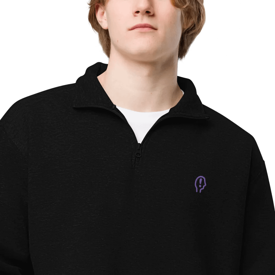 EXCLAIMING MENTALLY (purple) embroidered quarter zip product image (5)