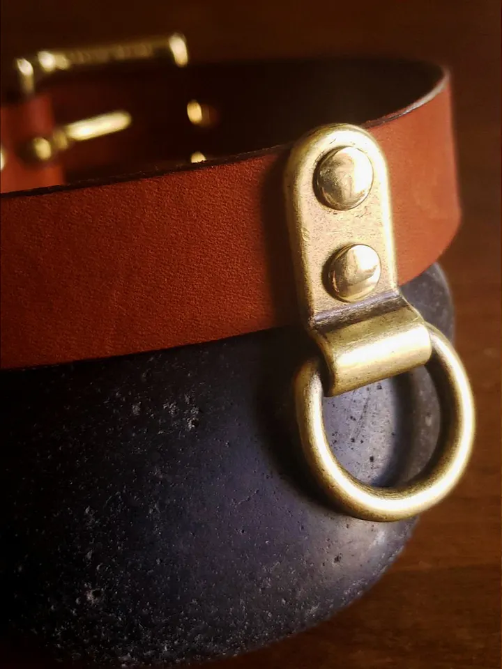 Brown and brass collar (custom order) product image (1)