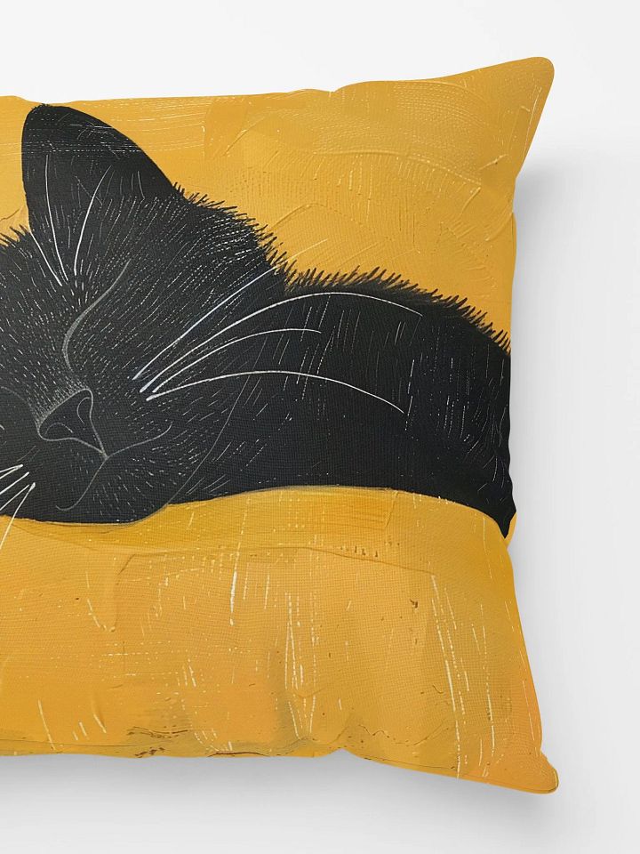 All-Over Print Basic Pillow by Sublicolor-Sweet Sleeping Black Cat product image (2)