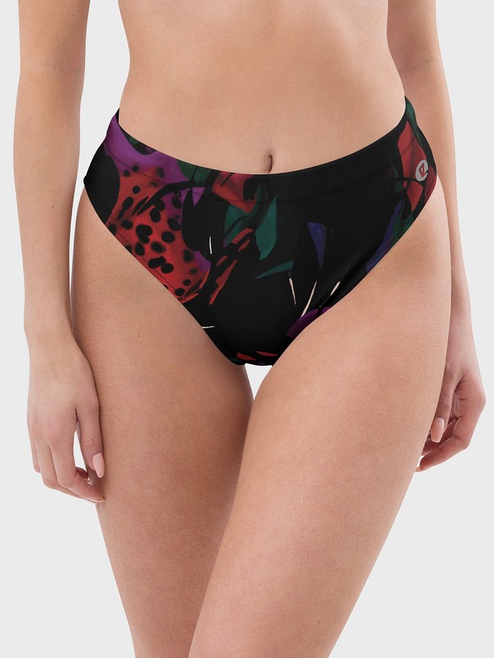 Recycled High-Waisted Bikini Bottom "Blosoom At Midnight" product image (2)