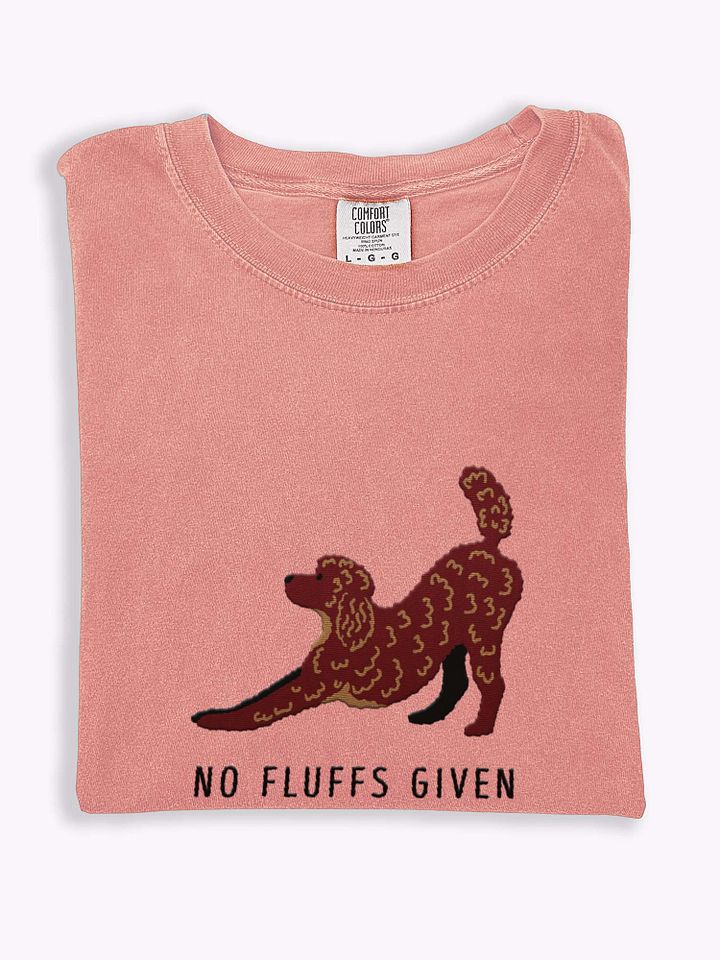 No Fluffs Given(2) T-Shirt(Embroidered) of a Standard Poodle(Chocolate) product image (1)