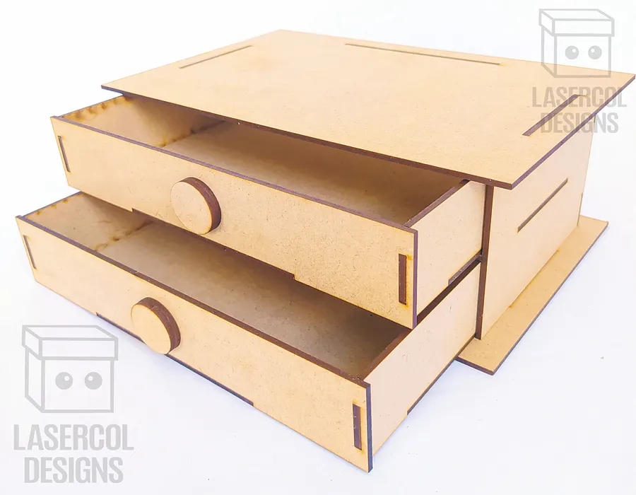 2 Drawers Desk Organizer - Laser Cut Files product image (5)