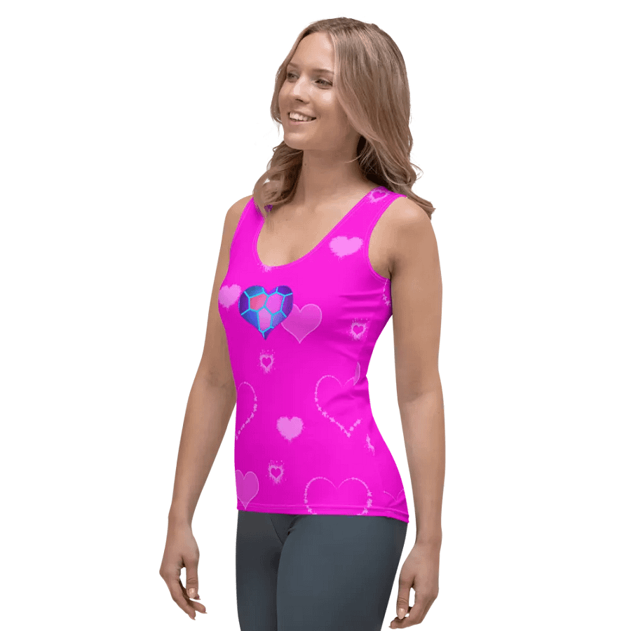 DiesmaHeart Hot Pink Hearts Tank Top product image (5)