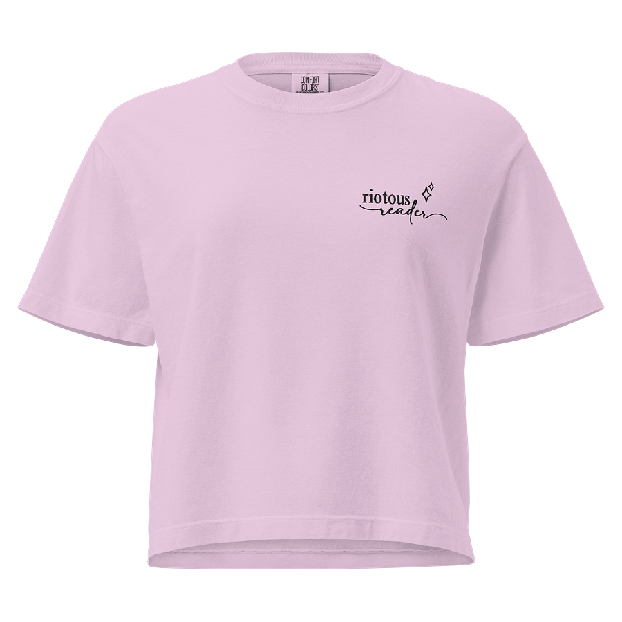 Riotous Reader Box Crop Embroidered Tee (Light) product image (5)