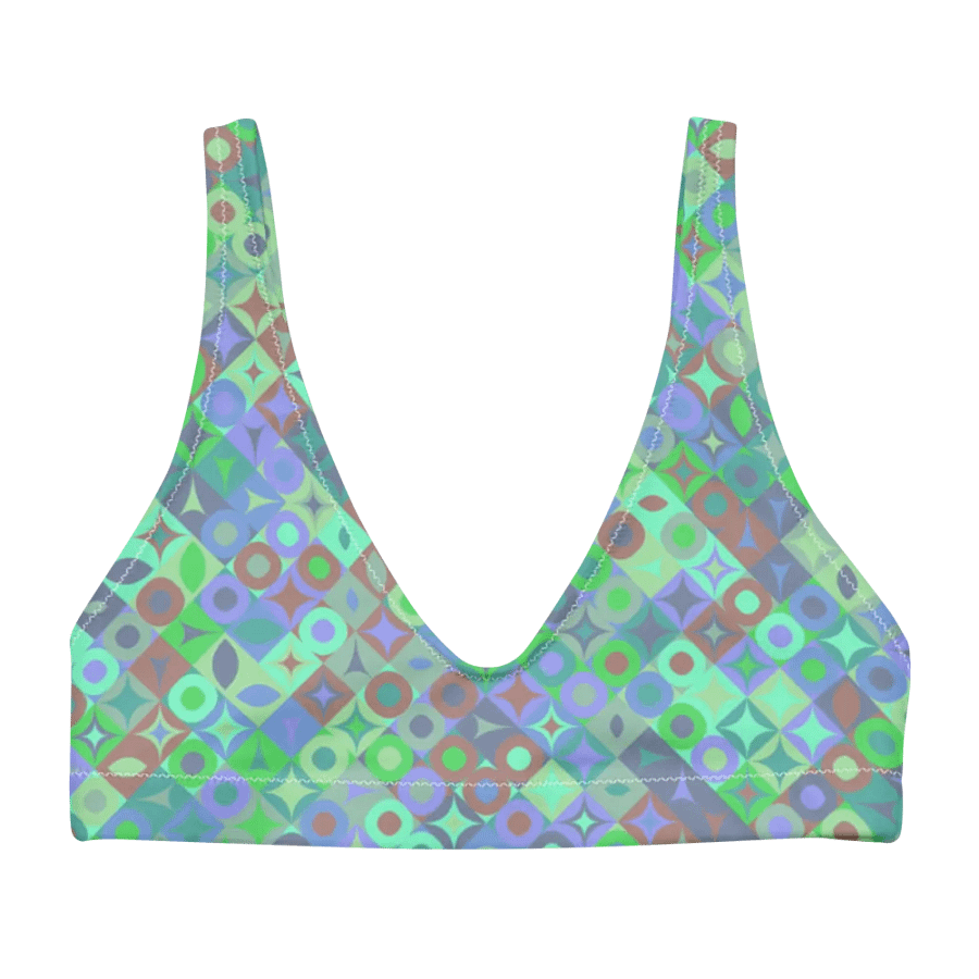 Colorful Vector Patterns Design Padded Bikini Top - v8 product image (3)