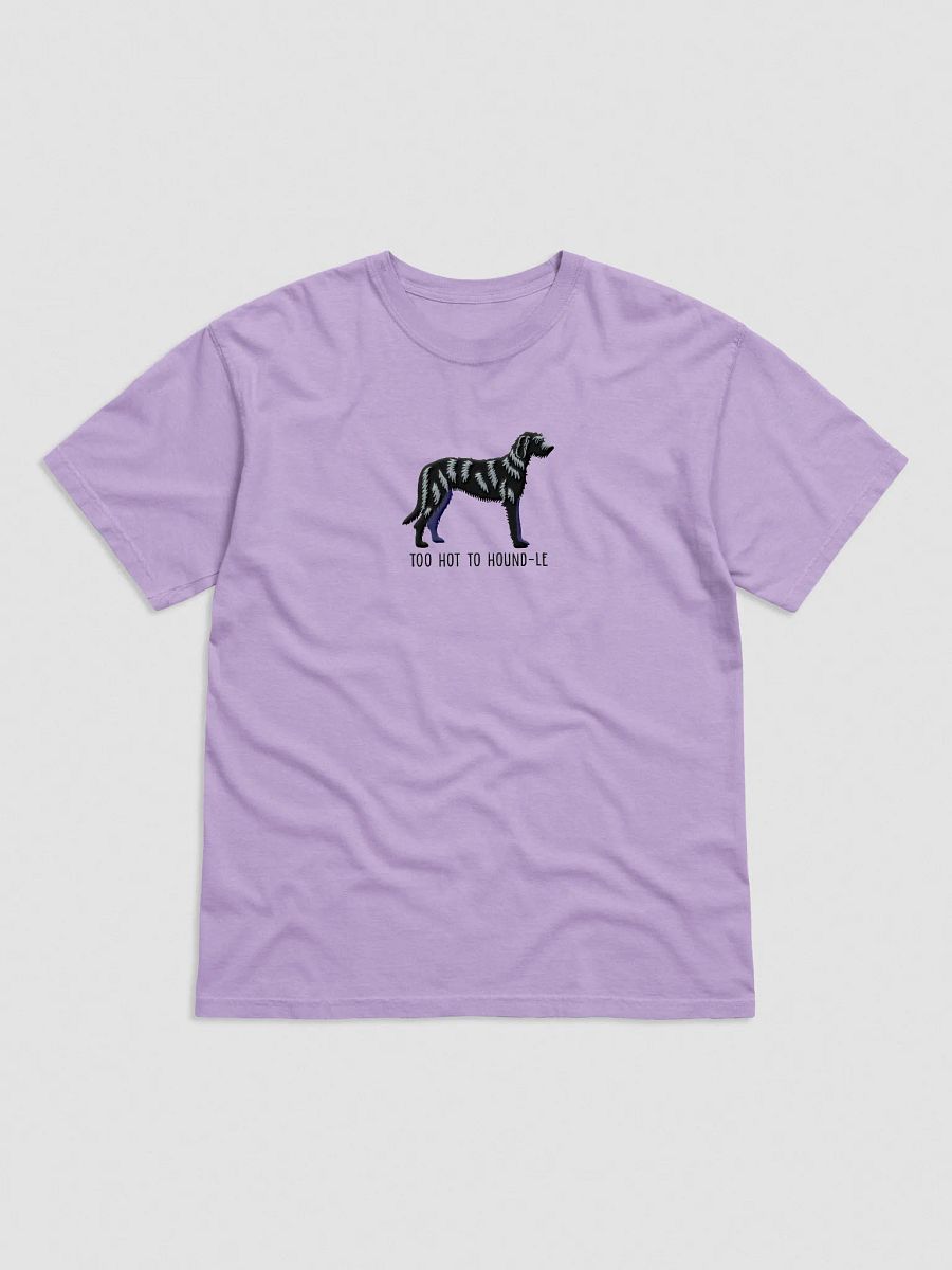 Too Hot to Houndle T-Shirt(Embroidered) of an Irish Wolfhound(Black) product image (1)