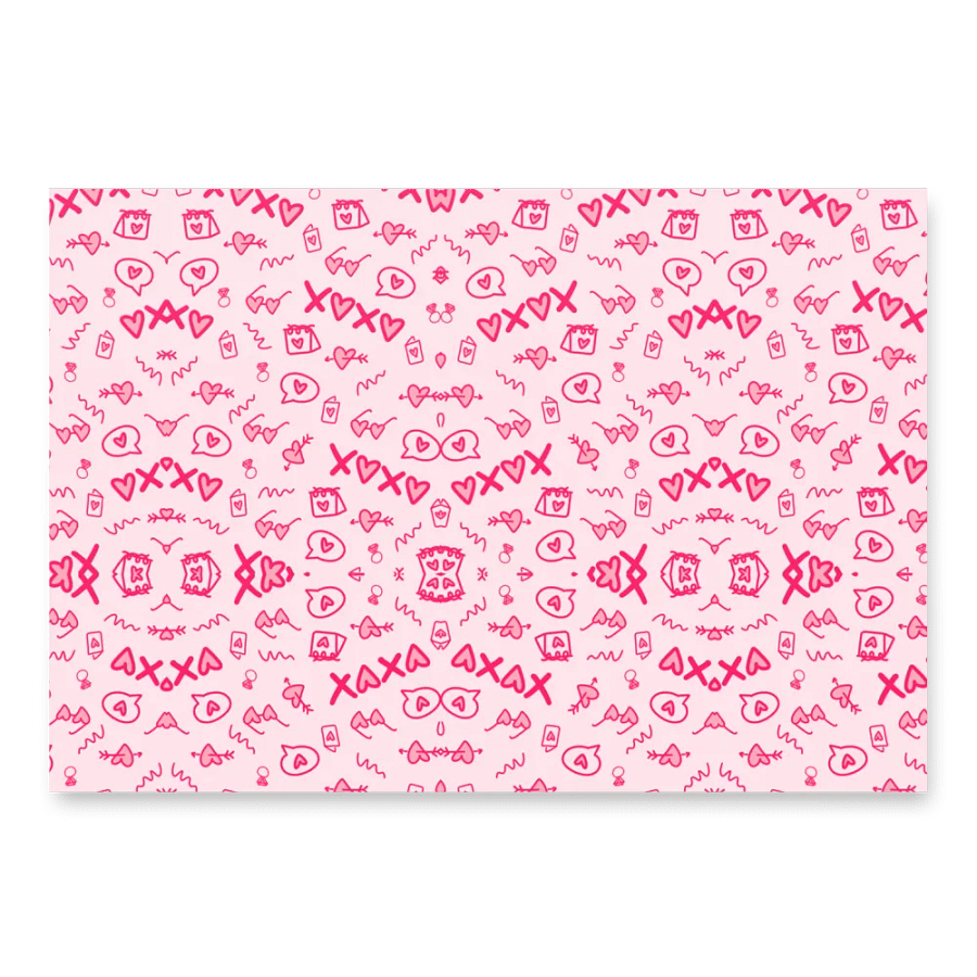 Whimsical Love Doodles Valentine Wrapping Paper – Set of 3 product image (2)