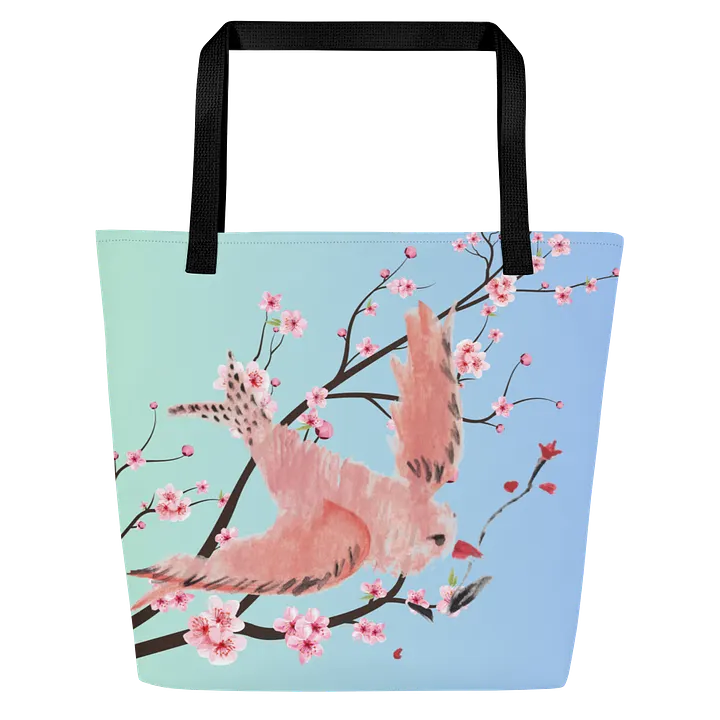 Pink Bird Tote Bag – Cute All-Over Print Bag for Bird Lovers, Aesthetic Gift for Nature & Animal Fans product image (1)