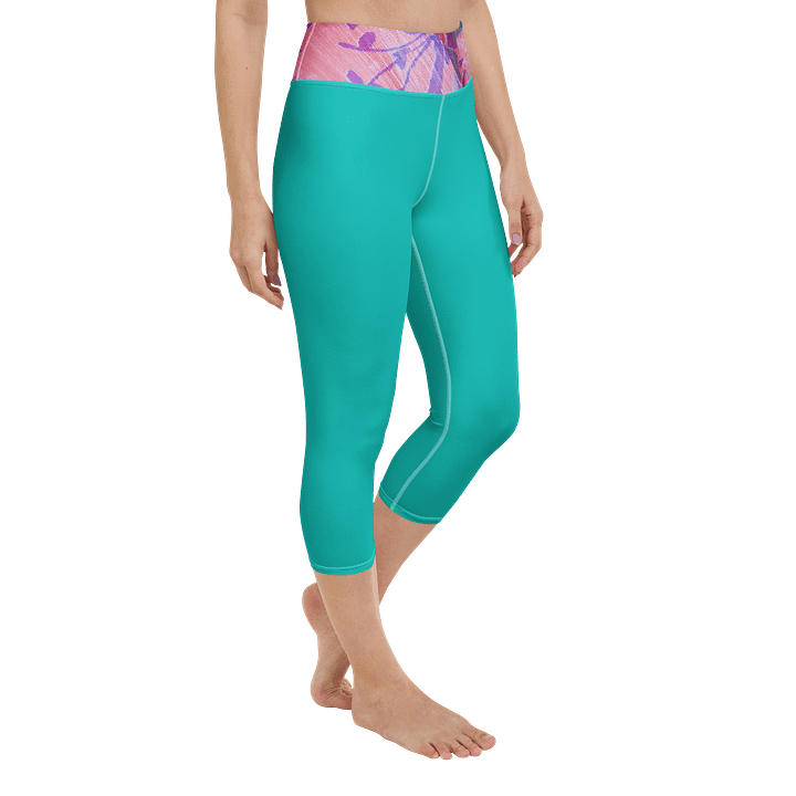 Paradise Breeze Iris Blue Yoga Capri Leggings product image (2)