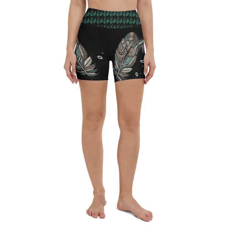 Zen Feather All-Over Yoga Shorts product image (2)