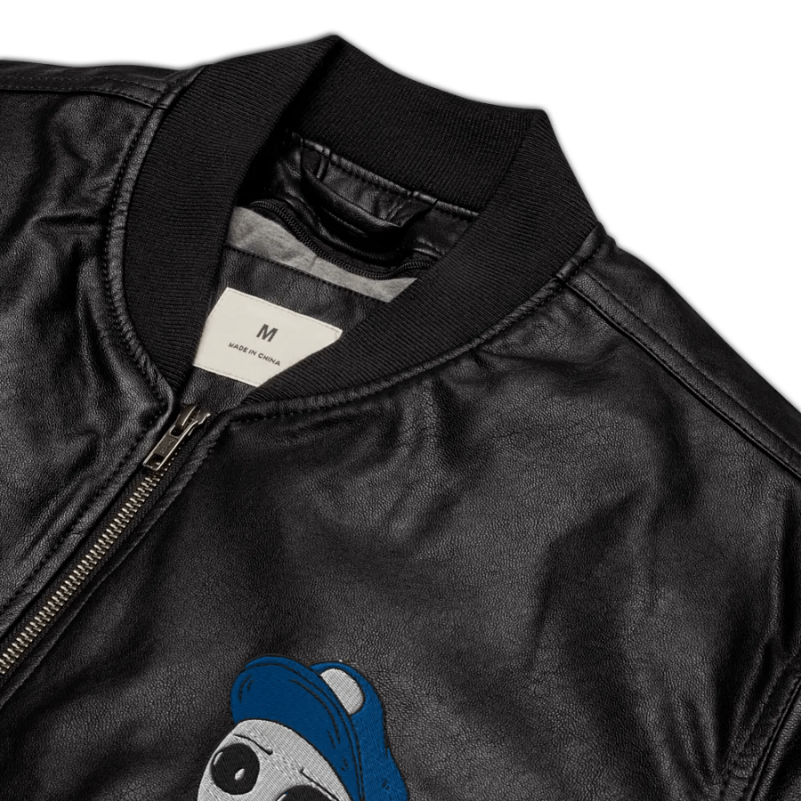 Skully Faux Leather Bomber Jacket product image (8)