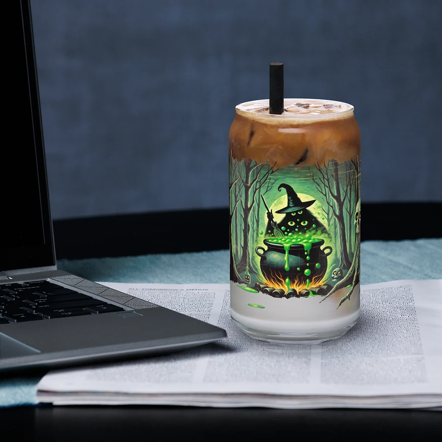 Cauldron Monster Halloween Brew Glass (Distressed Look) product image (3)