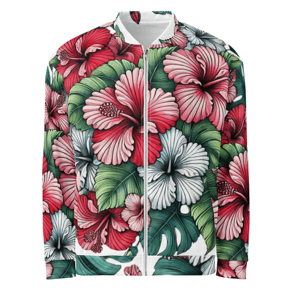 Hibiscus Harmony Custom Bomber Jacket | Ai Design product image (2)