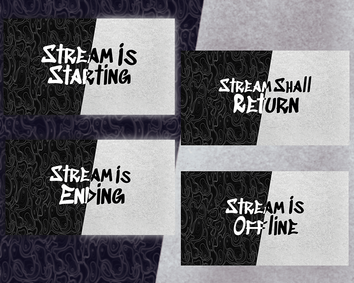 Black & White-Themed Stream Overlays product image (2)