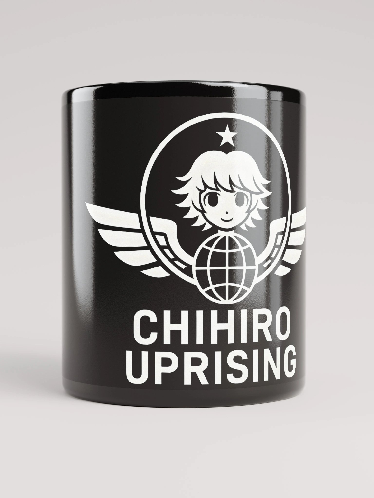 Chihiro Uprising Black Glossy Mug product image (1)