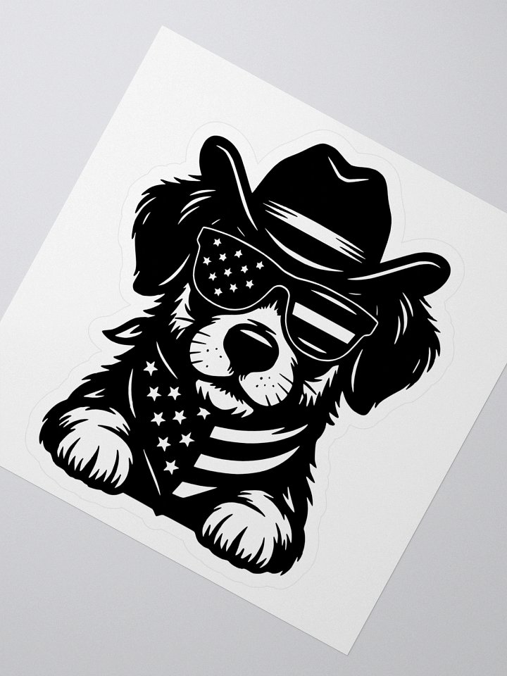 Cowboy Spirit American Pride Dog | Border Collie Sticker product image (2)