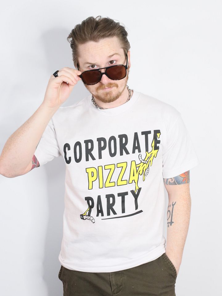 Corporate Pizza T-Shirt (White) product image (1)