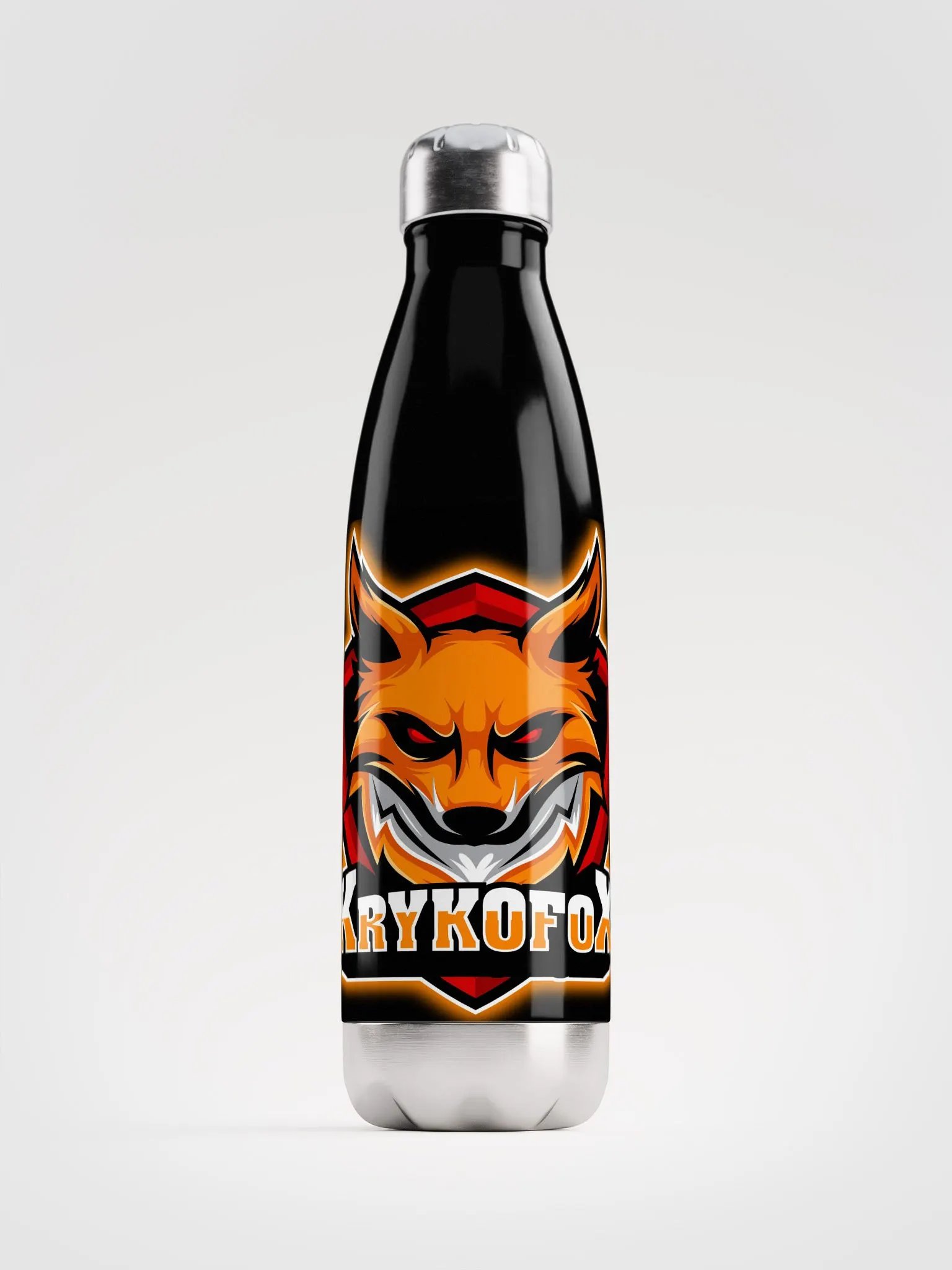 Glowing Fox Shield Stainless Steel Water Bottle product image (1)