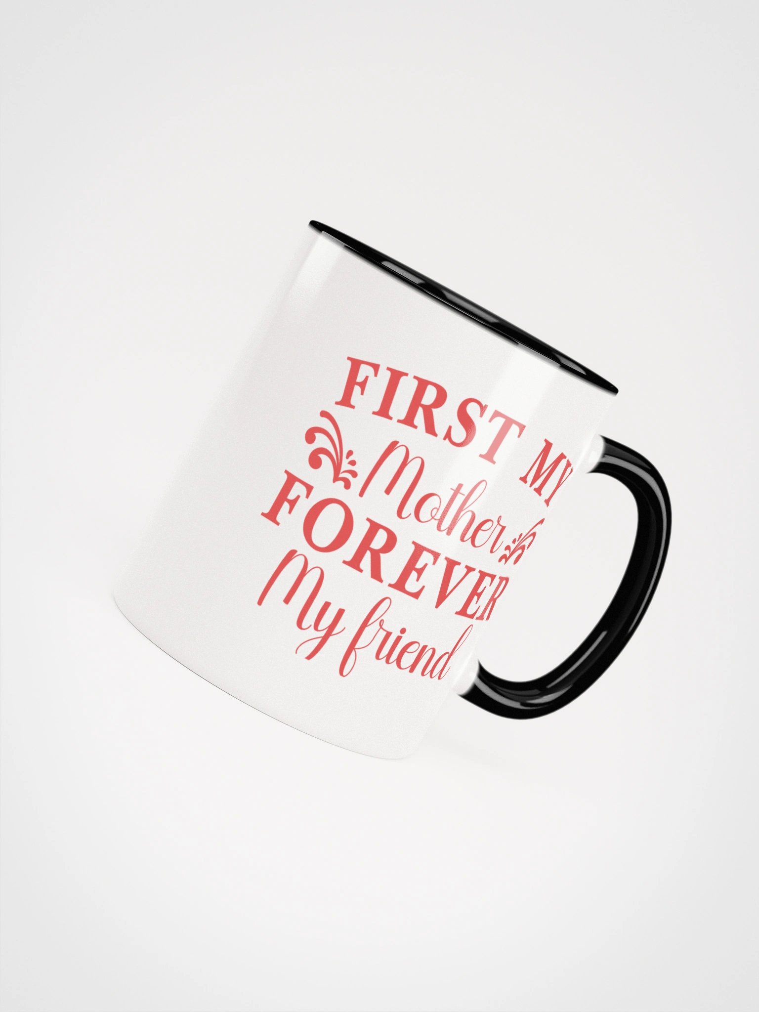 Stylish Mom and Kid Affection Pose Art Ceramic Mug with Color Interior product image (4)