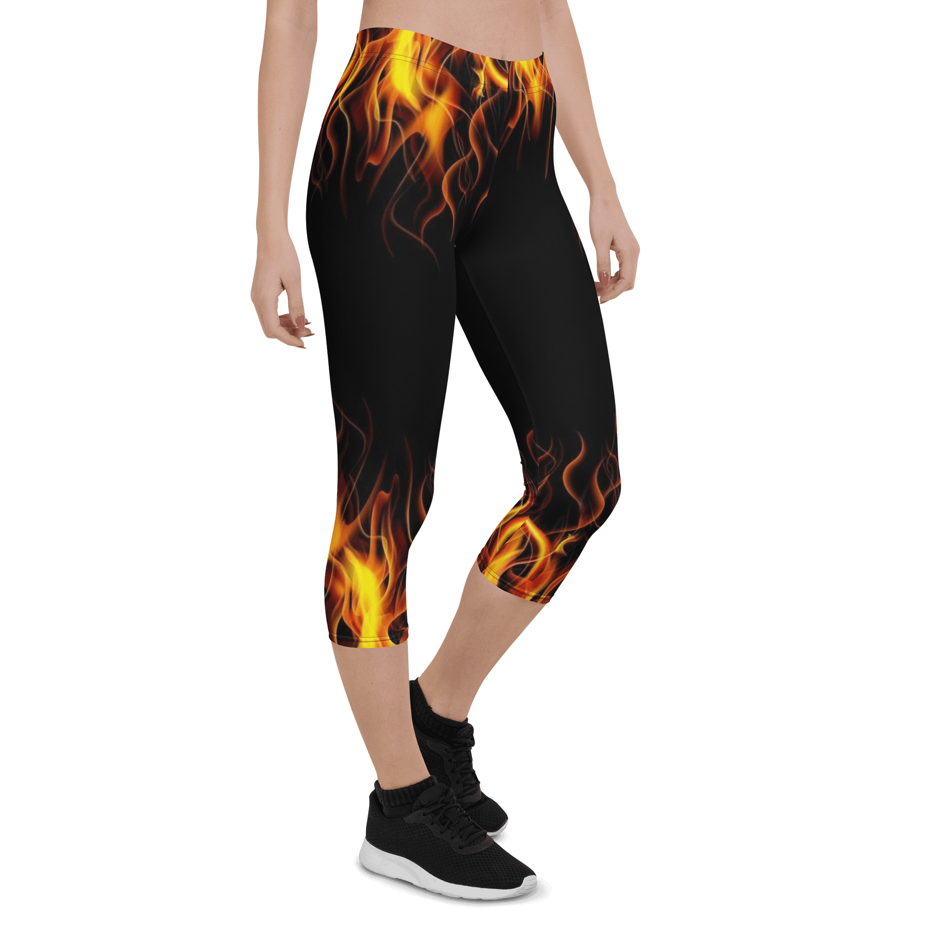 Flame Pattern Print Capri Leggings product image (6)