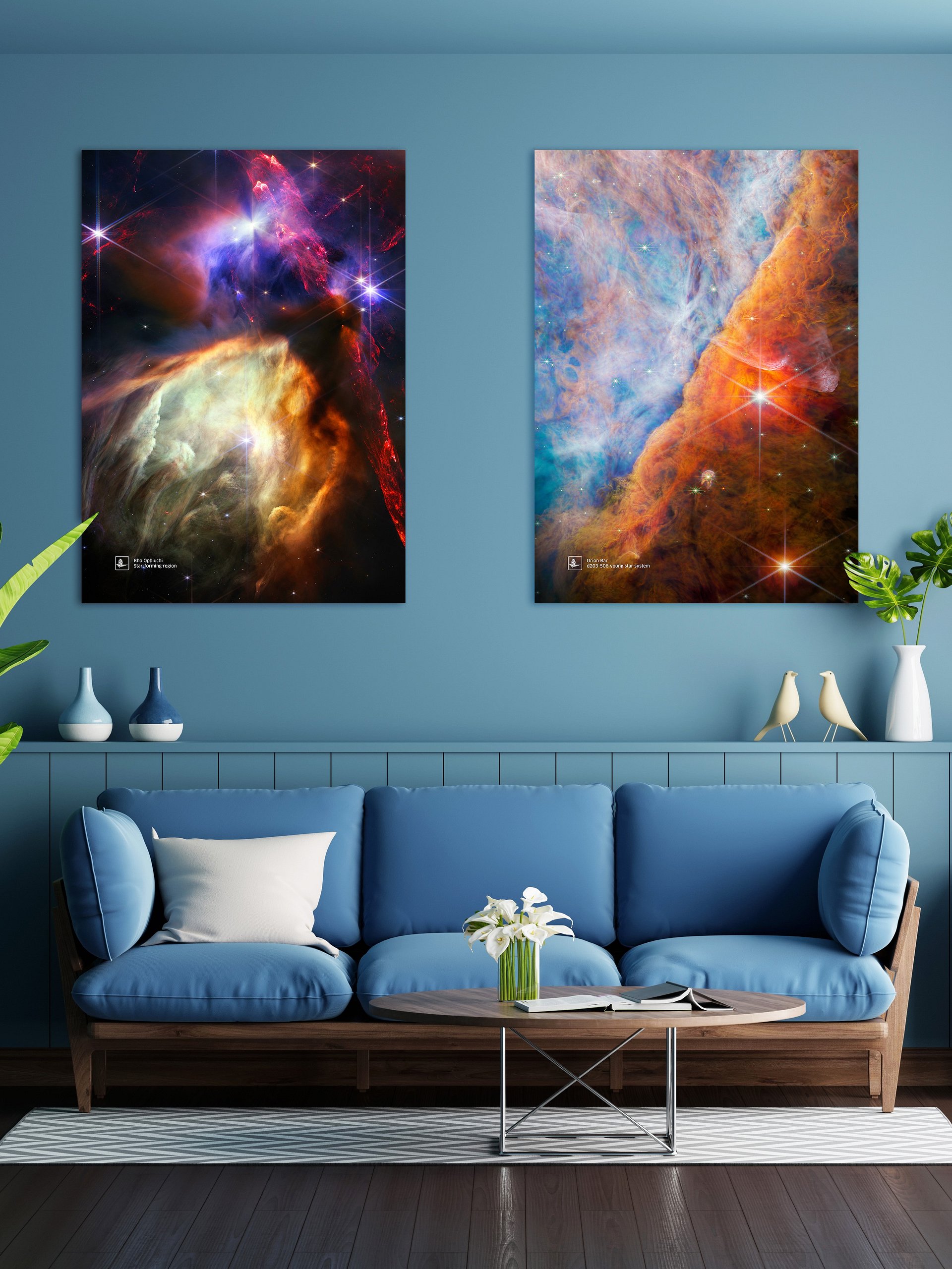 Orion Bar (James Webb/JWST), d203-506 young star system (James Webb/JWST) — space poster, science poster product image (2)