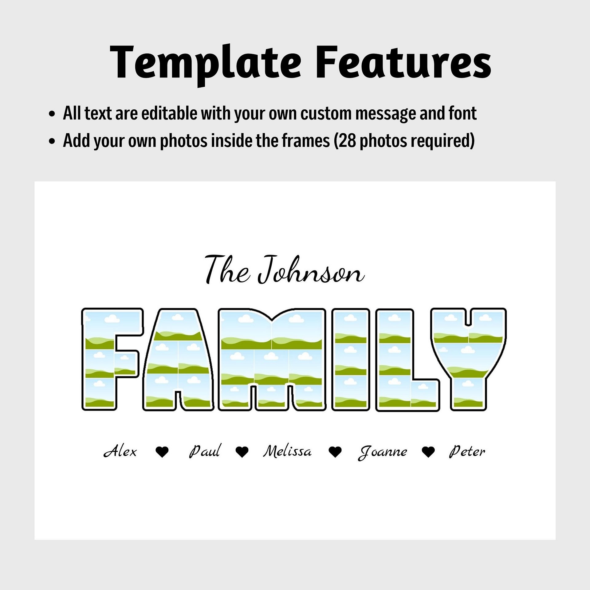Family Photo Collage Canva Template product image (4)