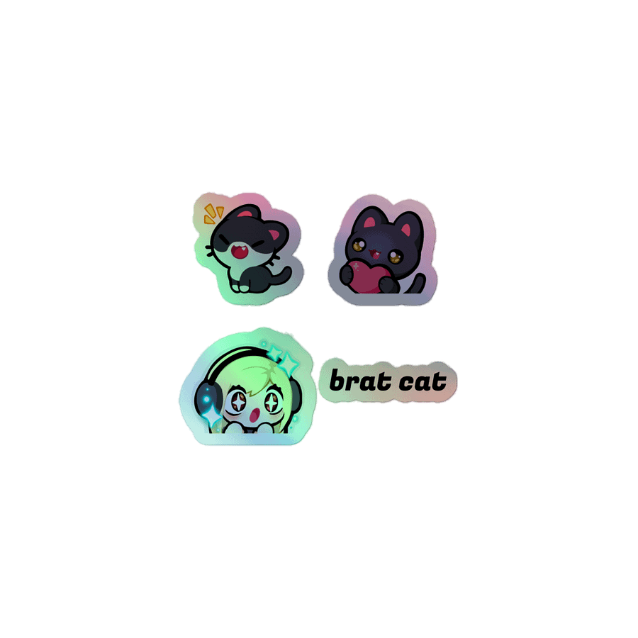 brat cat holographic sticker pack 💖 product image (2)