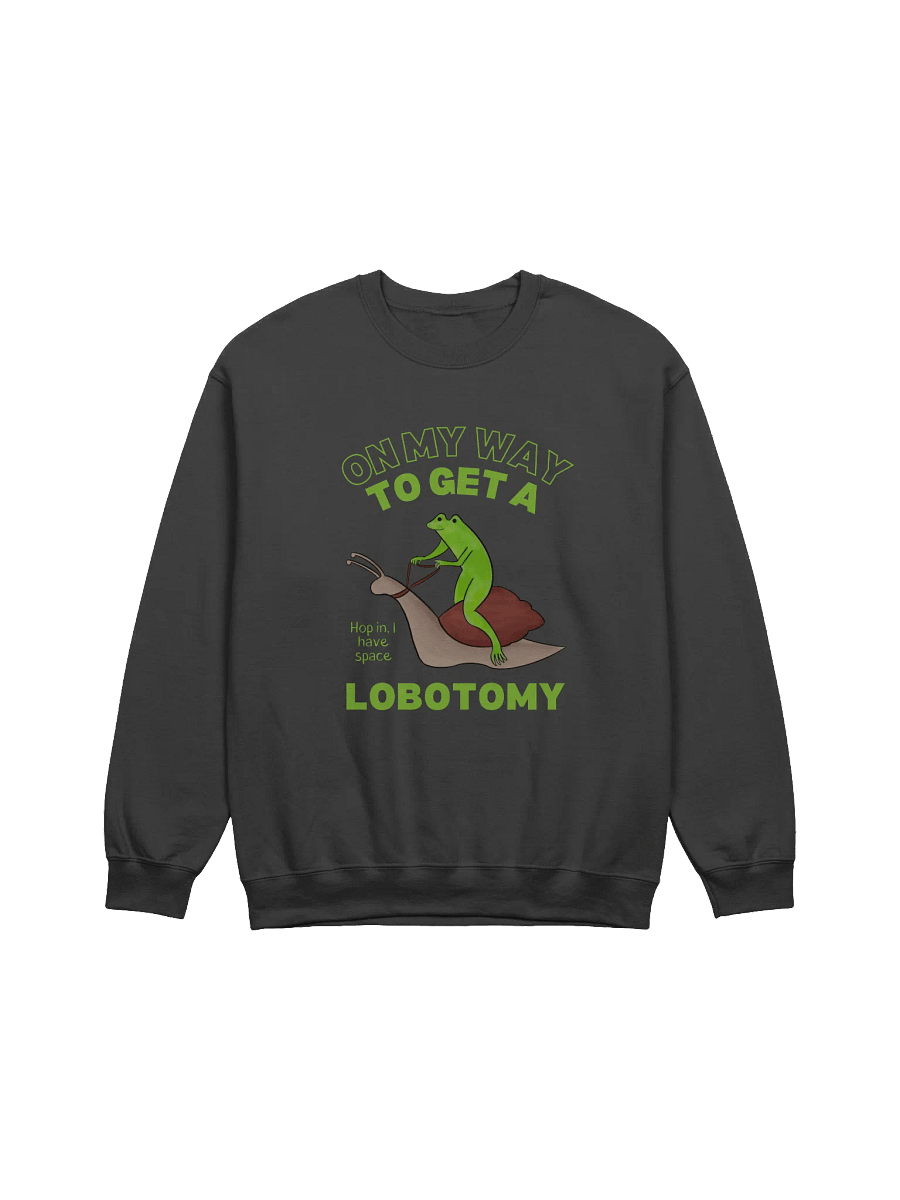 On My Way To Get A Lobotomy Frog On A Snail Sweatshirt product image (1)